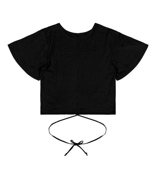 Blusa Feminina Canelada Com Amarração Rovitex Preto