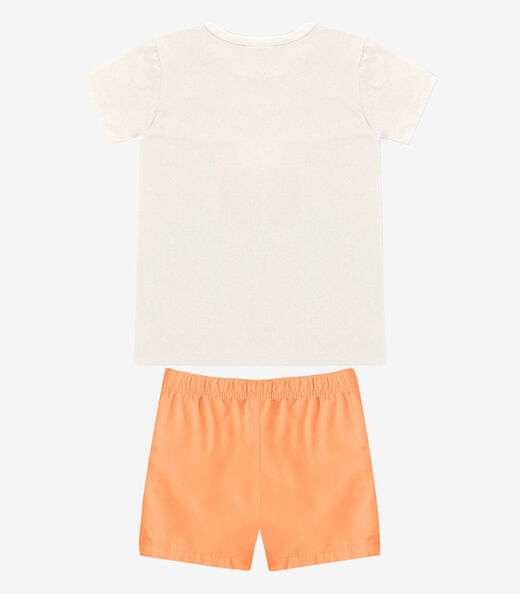Conjunto Infantil Camiseta Com Bermuda Select Bege