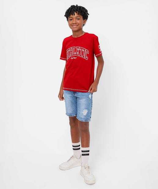 Camiseta Juvenil Estampada Marisa Tam 10 a 16 Vermelho