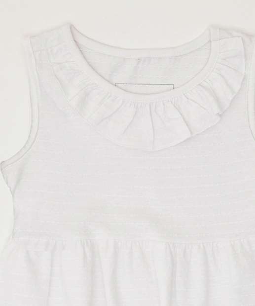 Vestido Infantil Textura Babado Marisa Tam 1 a 3