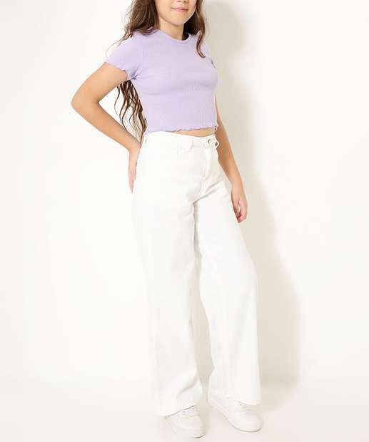 Blusa Juvenil Canelada Glitter Marisa Tam 10 a 16