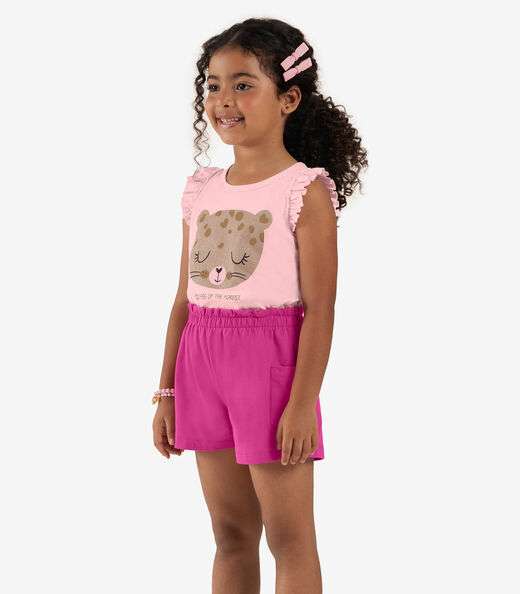 Image_Shorts Infantil Moletinho Basic Rovi Kids Rosa