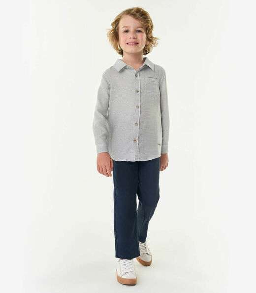 Camisa Infantil Manga Longa Trick Nick Azul
