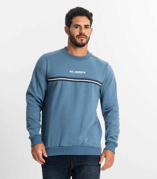Blusão Masculino Em Moletom Diametro Azul