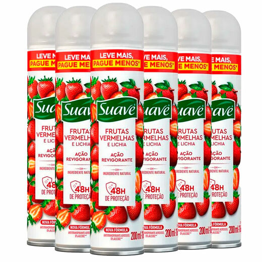 Image_Kit Desodorante Aerosol Suave Frutas Vermelhas 200ml C/6 Unidades