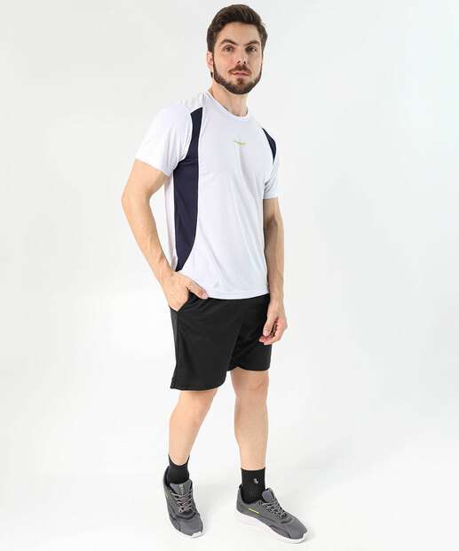 Camiseta Masculina Fitness Recorte Marisa Branco