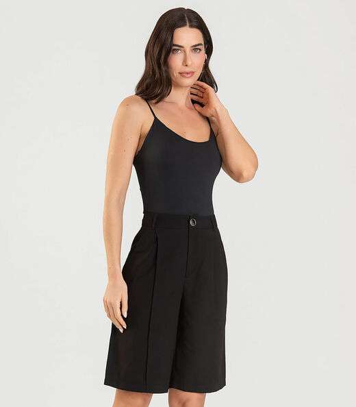 Image_Bermuda Jorts Feminina Reta Em Sarja Dianna Preto