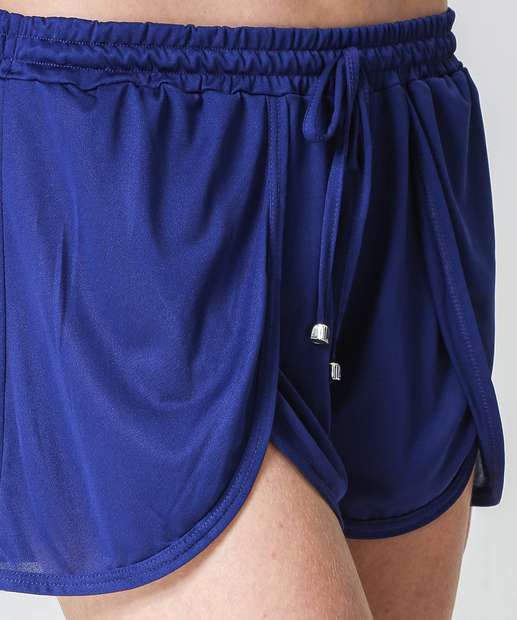 Short Saída De Praia Feminino Amarração Marisa Azul