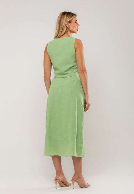 Conjunto Com Colete e Saia Midi Verde Salvatore