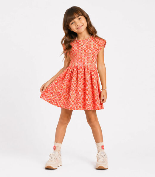 Vestido Infantil Feminino Jacquard Vegas Select Laranja