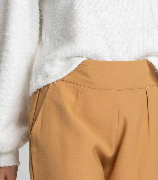 Calça Pantalona Feminina Em Alfaiataria Dianna Marrom