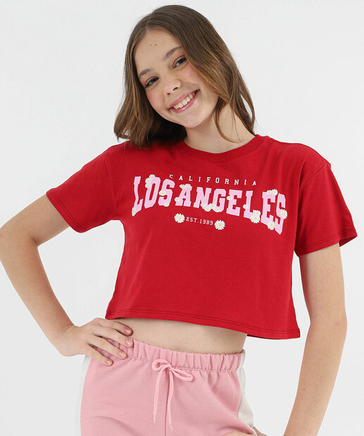 Image_Blusa Juvenil Cropped Estampado Marisa Tam 10 a 16 Vermelho