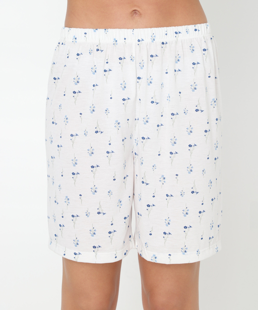 Pijama Feminino Americano Recorte Renda Marisa Off White
