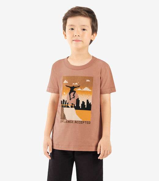 Image_Camiseta Infantil Manga Curta Rovi Kids Marrom