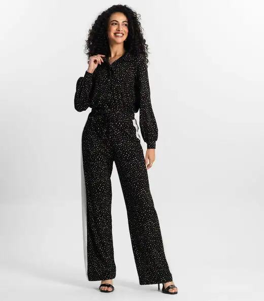 Camisa  Estampada Feminina Rovitex Preto