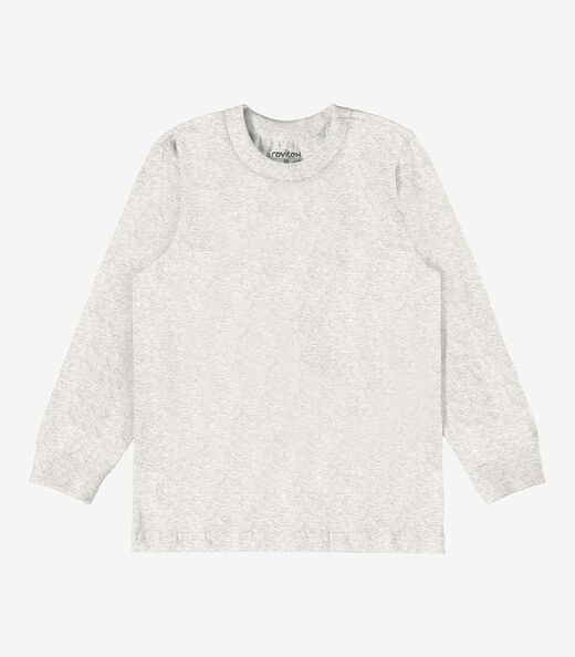 Camiseta Manga Longa Básica Rovitex Kids Cinza