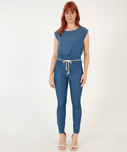 Blusa Cropped Feminina Jeans Muscle Tee 