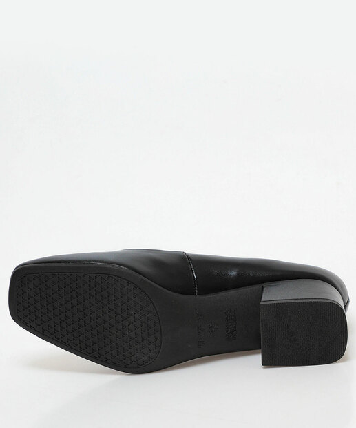 Scarpin Feminino Salto Grosso Via Uno Preto