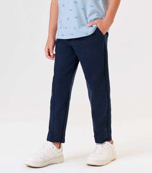 Calca Menino Moletinho Piquet Tick Nick Azul