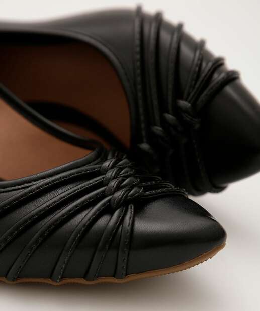 Scarpin Feminino Tiras Salto Grosso Bico Fino