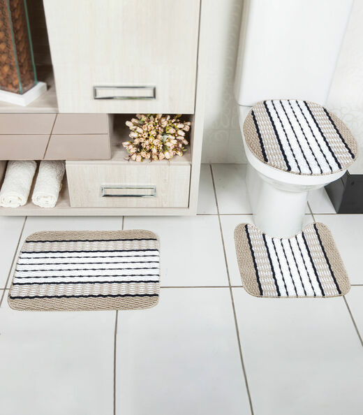 Jogo De Banheiro Tapetes Junior Bege