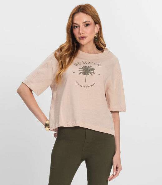 Image_T- Shirt Feminina Manga Curta Endless Rosa