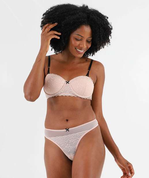 Sutiã de Renda Com Base Tomara Que Caia Marisa Rosa