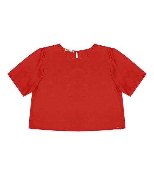 Blusa Plus Size Feminina Manga Curta Secret Glam Vermelho