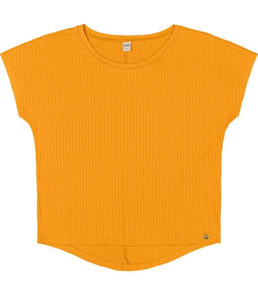 Blusa Feminina Ribana Canelada Básica Rovitex Amarelo