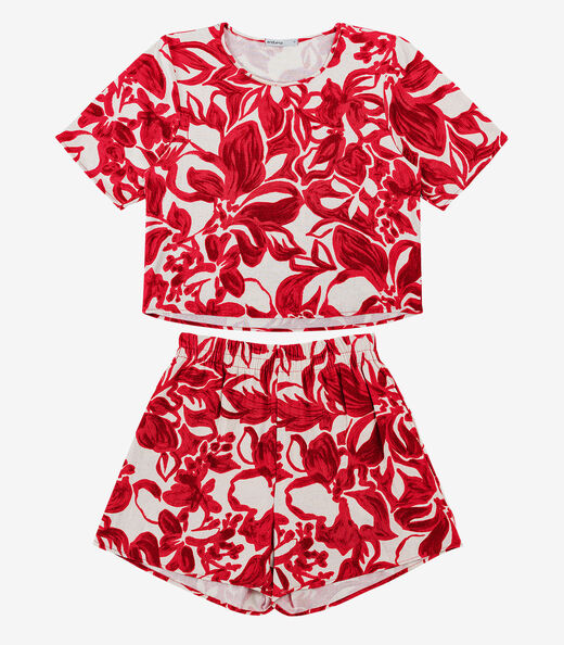 Conjunto Blusa com Shorts Feminino Endless Vermelho