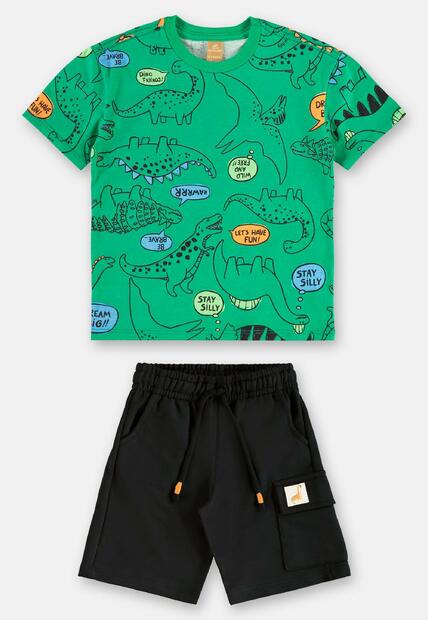 Conjunto Camiseta Dinos Bermuda Up Baby