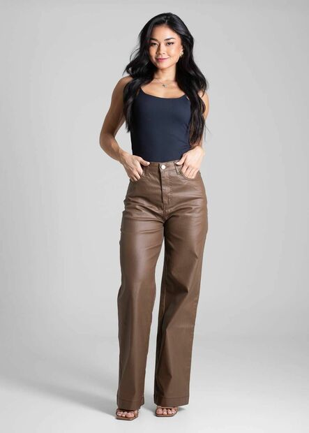 Calça Resinada Sawary Wide Leg -282514