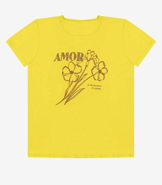 Image_Blusa Feminina Manga Curta Estampada Select Amarelo
