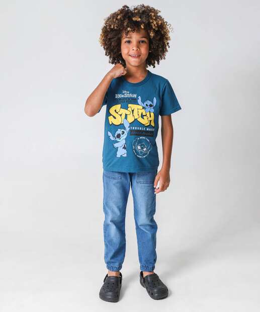 Image_Calça Infantil Jogger Jeans Bolso Tam 4 a 8 Azul