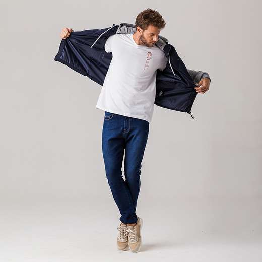 Jaqueta Puffer com Moletom Masculina Urban Rock e Soda