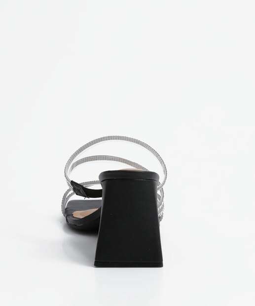 Tamanco Feminino Salto Grosso Strass Vizzano 