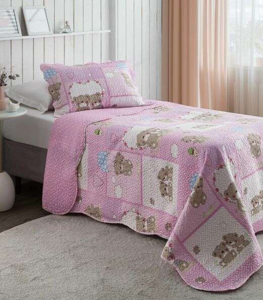 Image_Colcha Solteiro Bouti Infantil Microfibra Rozac Rosa