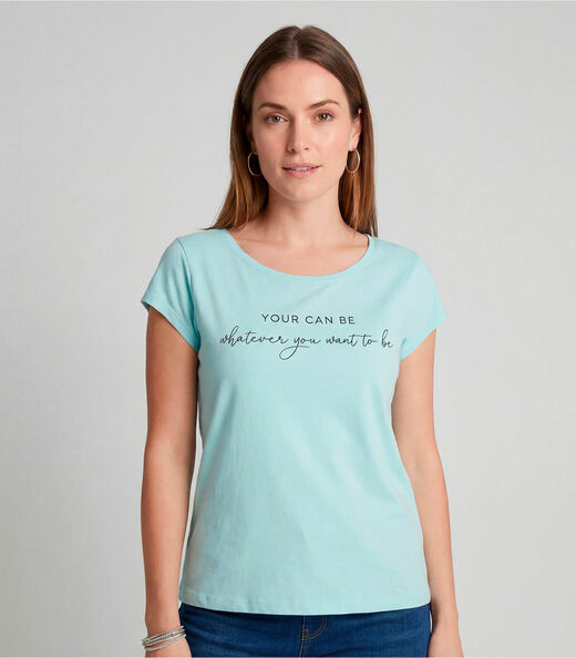 Blusa Feminina Meia Malha Com Estampa Infinita Cor Azul