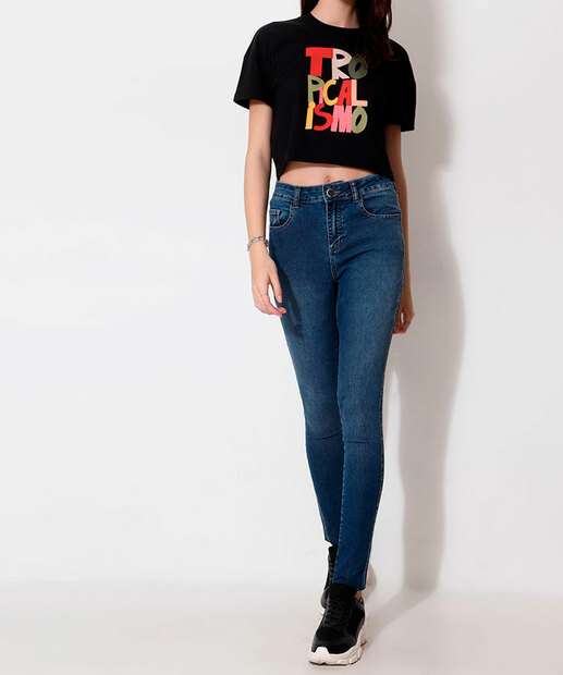 Blusa Cropped Feminina Estampa Frase Marisa