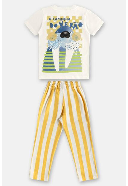 Conjunto Menino Camiseta e Calça Três e Já