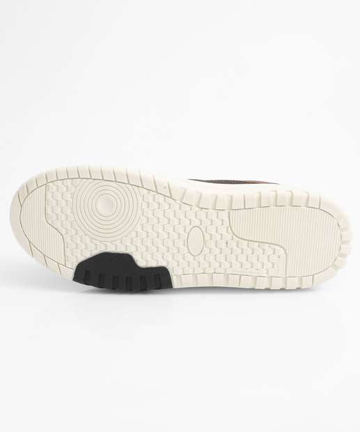 Tênis Casual Masculino Recorte Marrom