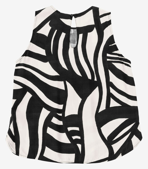 Regata Feminina Tecido Viscose Estampada Endless Preto