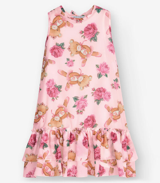 Image_Vestido Meia Malha e Chiffon Trick Nick Rosa