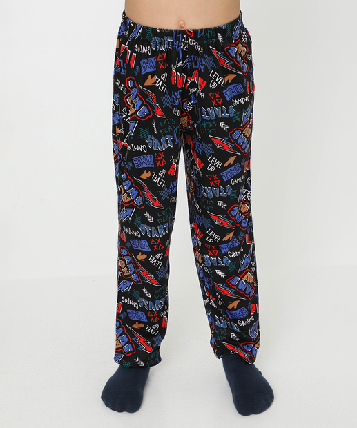 Pijama Infantil Game Marisa Tam 04 ao 12 Preto