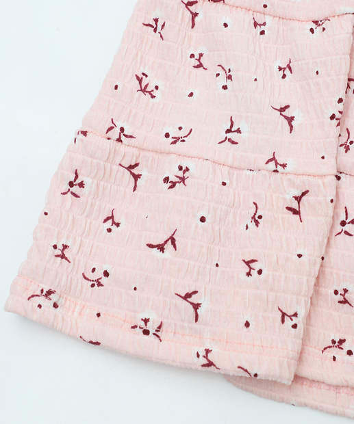 Saia Infantil Feminina Estampada Marisa Rosa Tam 1 a 3