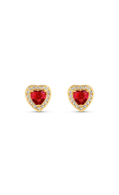 Image_Brinco Semijoia Coração Grande Fúscia com Micro Zircônias  Banhados a ouro 18k