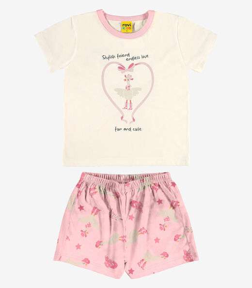 Pijama Meia Malha Rovi Kids Bege