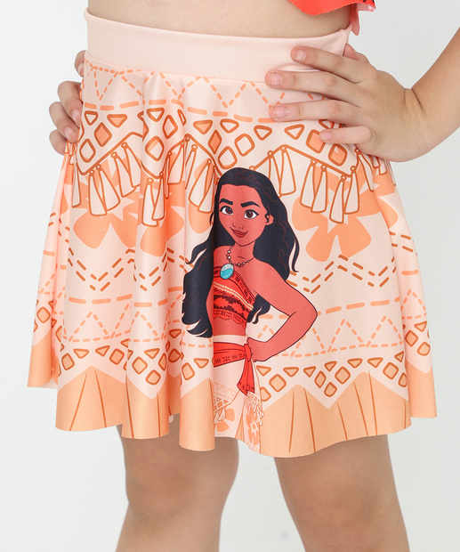 Conjunto Infantil Fantasia Moana Disney Tam 4 a 10 Laranja