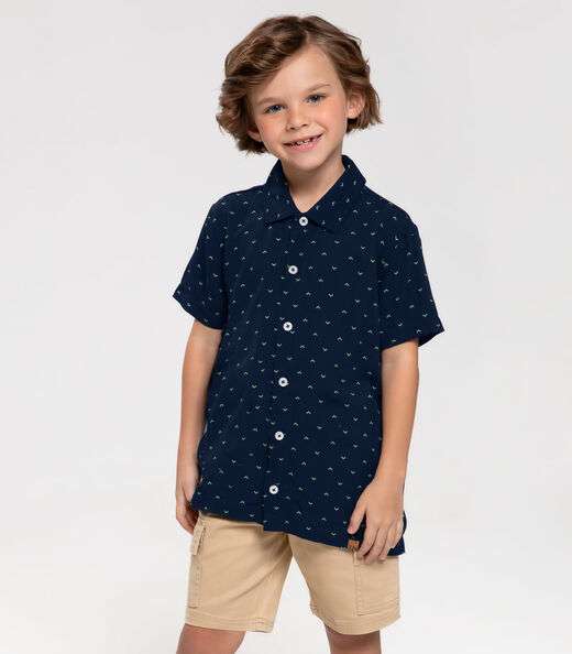 Camisa Infantil Masculina Trick Nick Azul