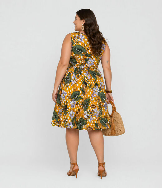 Vestido Feminino Curto Plus Size Em Suplex Select Amarelo